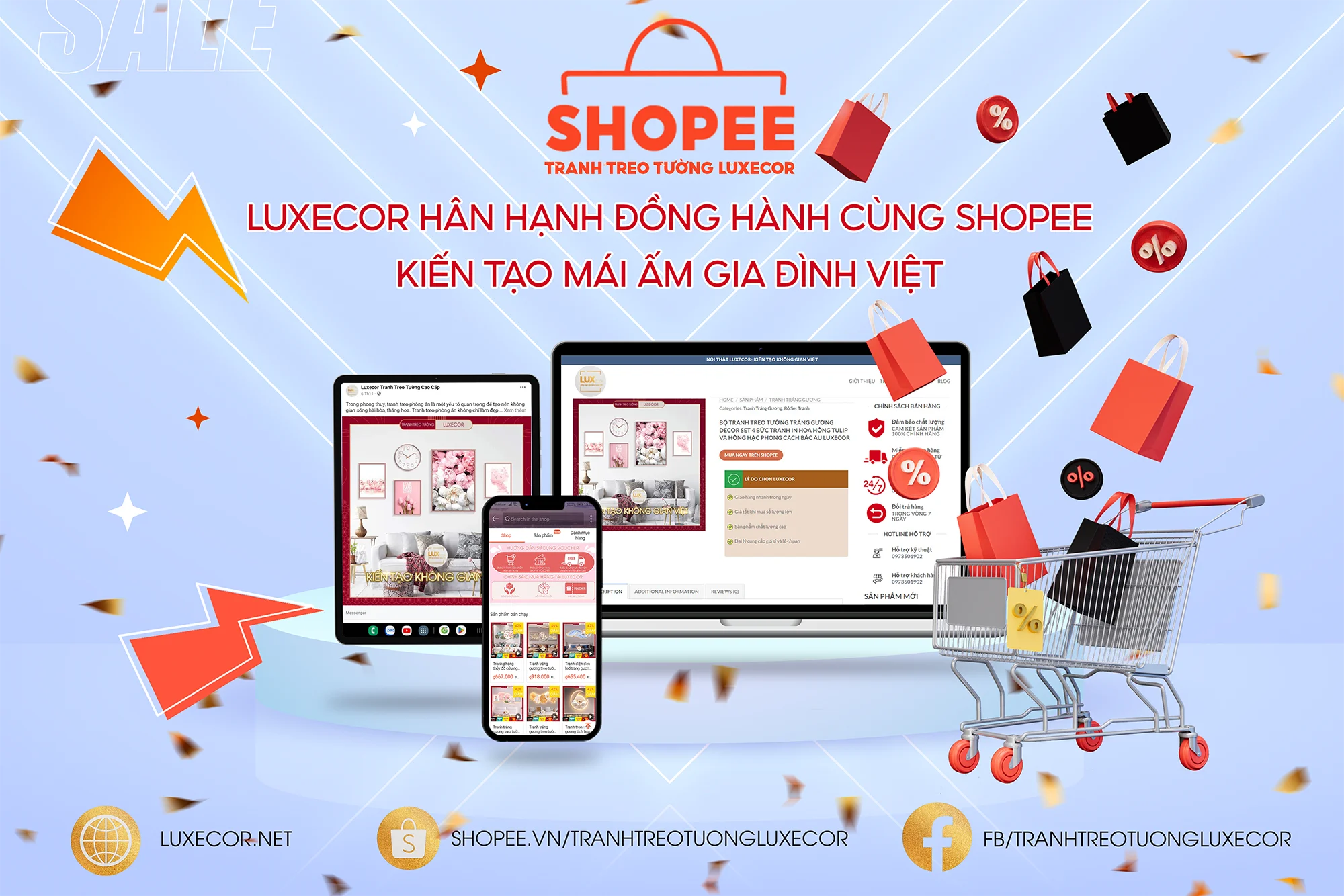 Tranh Treo Tường Luxecor hợp tác cùng Shopee kiến tạo mái ấm gia đình Việt