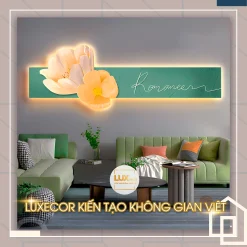 Tranh tráng gương hoa tulip cắt theo hình