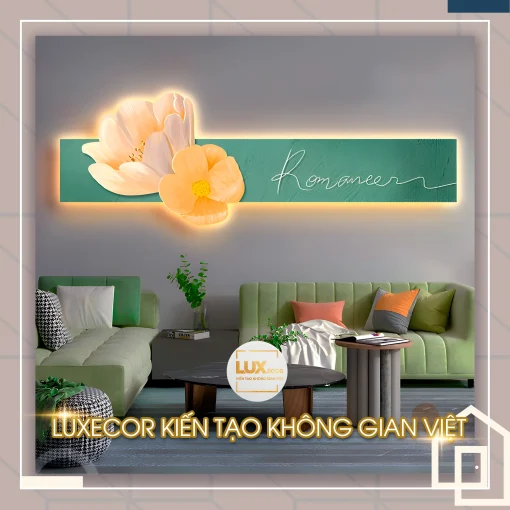Tranh tráng gương hoa tulip cắt theo hình