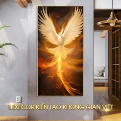 Chim Phượng Hoàng treo tường đẹp - Tranh tráng gương nghệ thuật hiện đại LUXECOR
