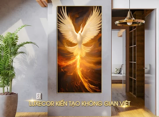Chim Phượng Hoàng treo tường đẹp - Tranh tráng gương nghệ thuật hiện đại LUXECOR