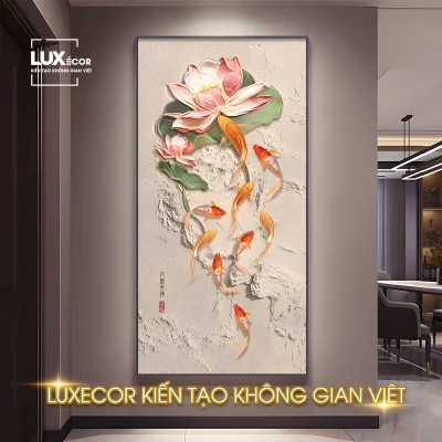tranh hoa sen tráng gương