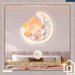 tranh led decor treo tường hoạ tiết trăng và sao