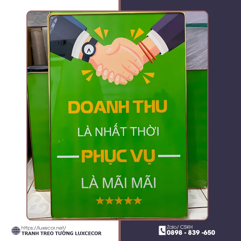 Tranh động lực treo tường 3D Doanh thu là nhất thời phụ vụ là mãi mãi