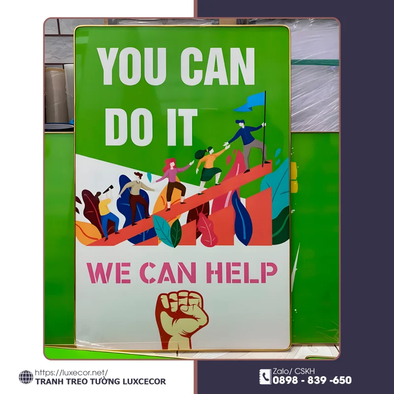Tranh slogan công ty You can do it We can help