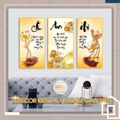 Tranh thư pháp cha mẹ tráng gương