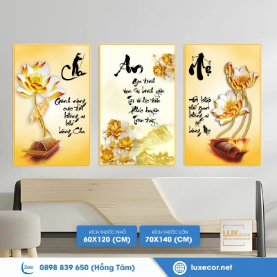 Tranh thư pháp ý nghĩa về cha mẹ