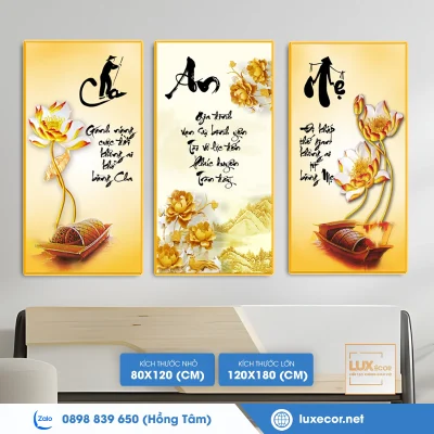 Tranh thư pháp ý nghĩa về công ơn cha mẹ