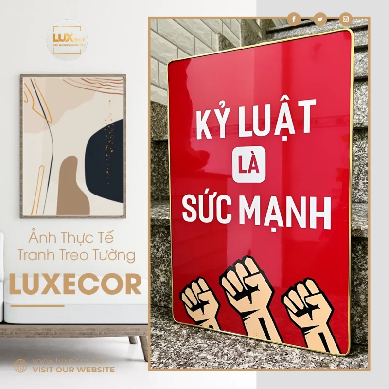 Tranh treo tường động lực Kỷ luật là sức mạnh