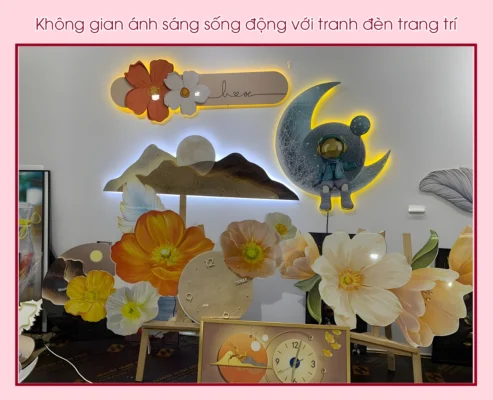 Không gian ánh sáng sống động với tranh đèn trang trí