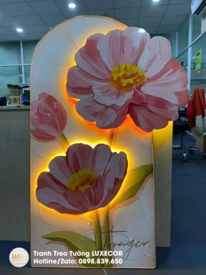 Tranh đèn led mẫu hoa tulip