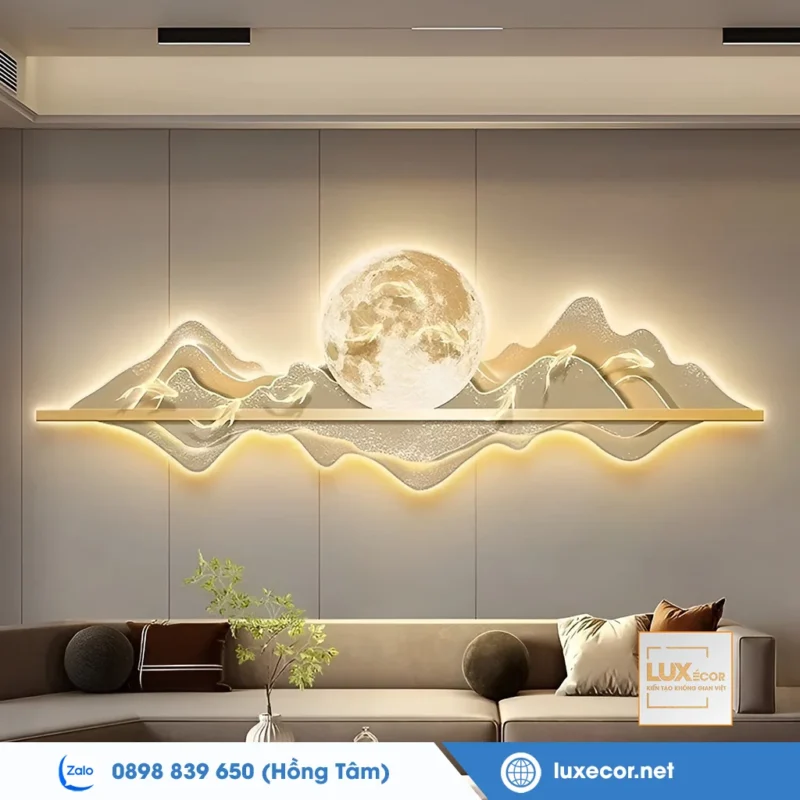 Tranh hươu tài lộc đèn led hợp mệnh kim