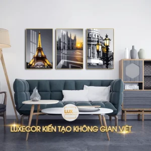 Tranh tráng gương tháp Eiffel treo tường nghệ thuật LUXECOR
