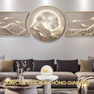Tranh tráng gương treo tường cho phòng khách cửu ngư quần hội