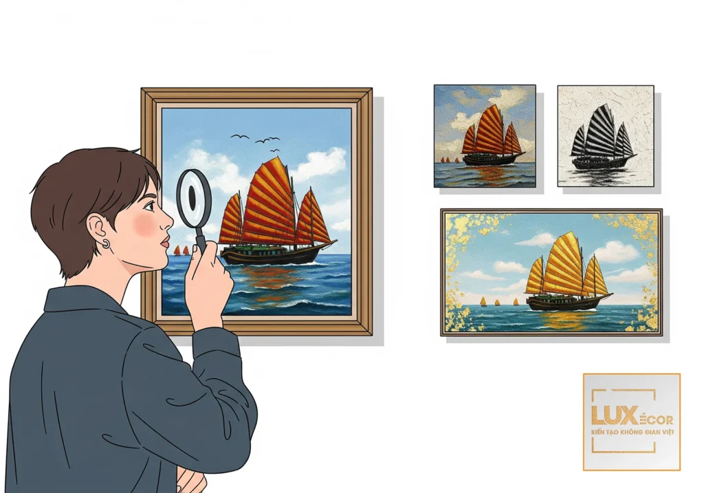 Người chọn tranh thuận buồm xuôi gió đẹp, hợp phong thủy