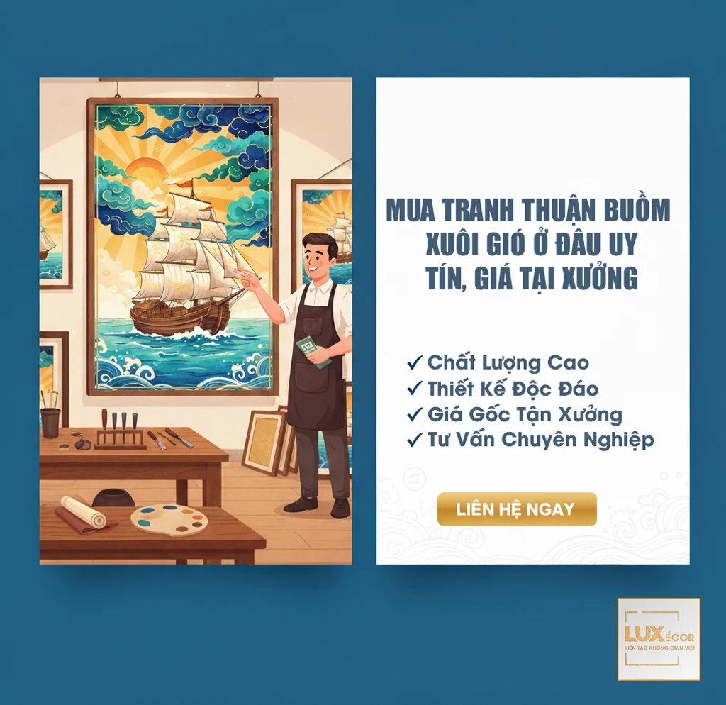 Khách hàng mua tranh thuận buồm xuôi gió tại xưởng uy tín
