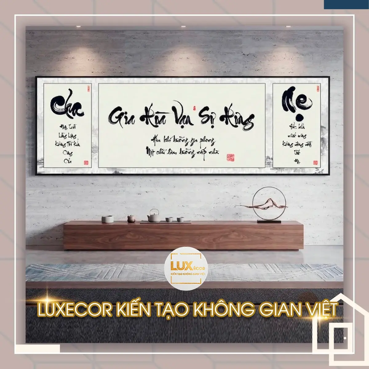Bộ 3 Tranh Thư Pháp Cha Mẹ Nền Trắng Tối Giản Đẹp Bộ tranh chữ thư pháp Cha Mẹ và Gia Hòa Vạn Sự Hưng nền trắng tối giản.